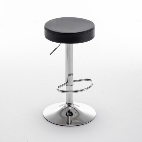 Σκαμπό Bar ArteLibre LORTHA Πτυσσόμενο Μαύρο PU/Μέταλλο Φ39x64-86cm