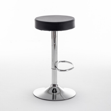 Σκαμπό Bar ArteLibre LORTHA Πτυσσόμενο Μαύρο PU/Μέταλλο Φ39x64-86cm