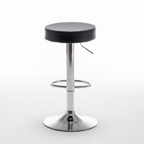 Σκαμπό Bar ArteLibre LORTHA Πτυσσόμενο Μαύρο PU/Μέταλλο Φ39x64-86cm