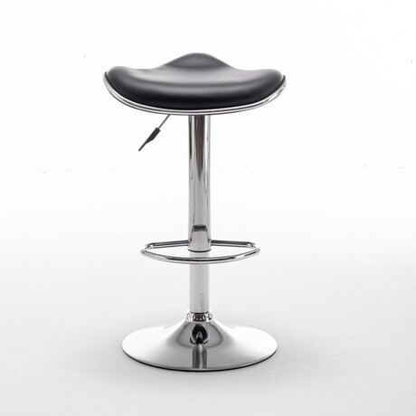 Σκαμπό Bar ArteLibre MOD Πτυσσόμενο Μαύρο PU/Μέταλλο 44.5x43x65.5-83.5cm