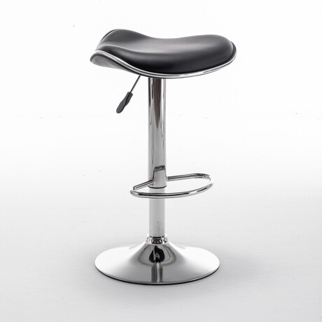 Σκαμπό Bar ArteLibre MOD Πτυσσόμενο Μαύρο PU/Μέταλλο 44.5x43x65.5-83.5cm