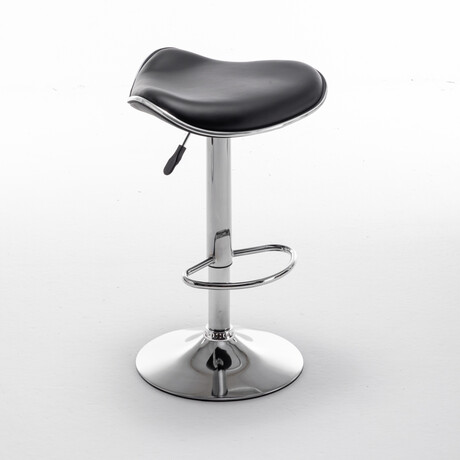 Σκαμπό Bar ArteLibre MOD Πτυσσόμενο Μαύρο PU/Μέταλλο 44.5x43x65.5-83.5cm