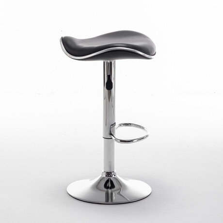 Σκαμπό Bar ArteLibre MOD Πτυσσόμενο Μαύρο PU/Μέταλλο 44.5x43x65.5-83.5cm