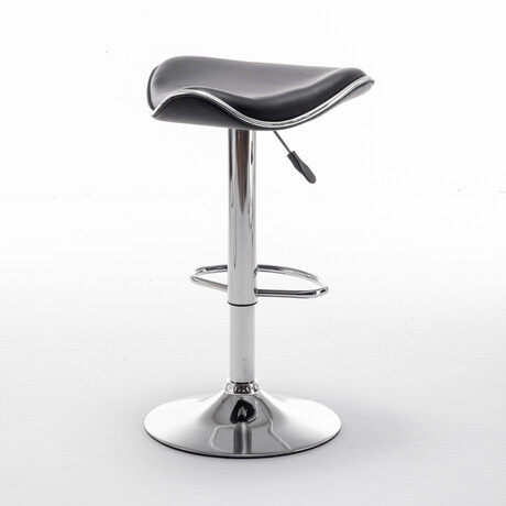 Σκαμπό Bar ArteLibre MOD Πτυσσόμενο Μαύρο PU/Μέταλλο 44.5x43x65.5-83.5cm