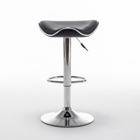 Σκαμπό Bar ArteLibre MOD Πτυσσόμενο Μαύρο PU/Μέταλλο 44.5x43x65.5-83.5cm