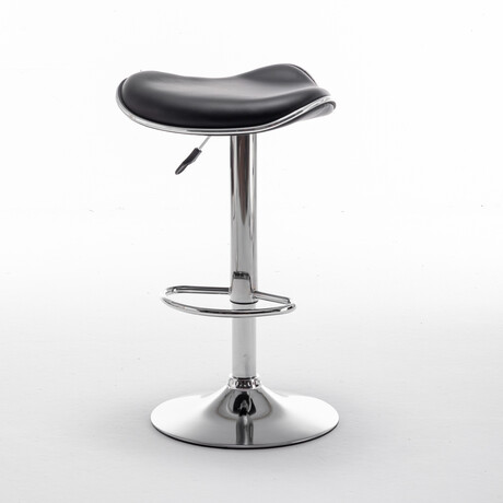 Σκαμπό Bar ArteLibre MOD Πτυσσόμενο Μαύρο PU/Μέταλλο 44.5x43x65.5-83.5cm