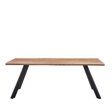 Τραπέζι Τραπεζαρίας ArteLibre AOSA Honey Maple/Μαύρο MDF/Μέταλλο 160x90x76cm