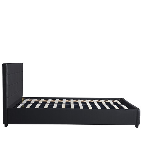 Κρεβάτι ArteLibre ABELIA Μαύρο PU (Στρώμα 160x200cm)