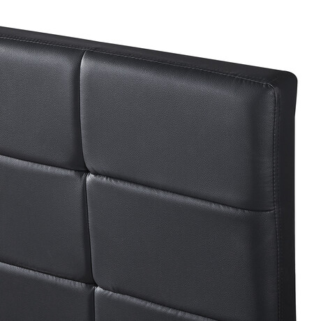 Κρεβάτι ArteLibre ABELIA Μαύρο PU (Στρώμα 160x200cm)