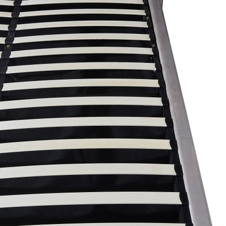 Κρεβάτι Διπλό ArteLibre ACAENA Γκρι Βελούδο (Στρώμα 160x200cm)