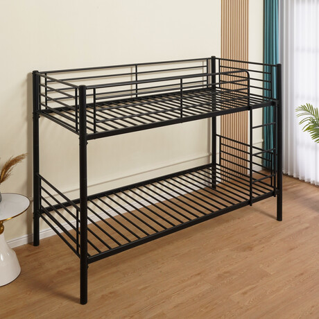 Κουκέτα ArteLibre NICKY Μαύρο Μέταλλο 97x210x160cm (Στρώμα 90x200cm)