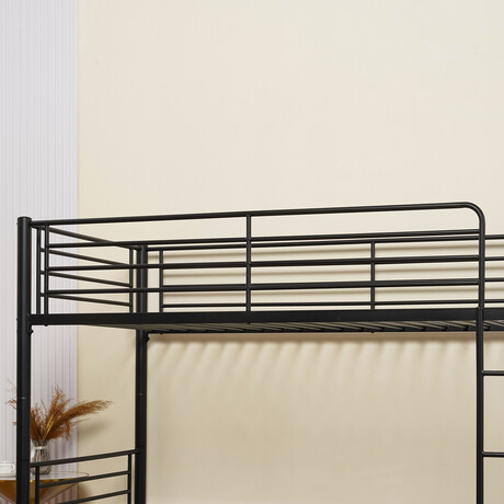 Κουκέτα ArteLibre NICKY Μαύρο Μέταλλο 97x210x160cm (Στρώμα 90x200cm)