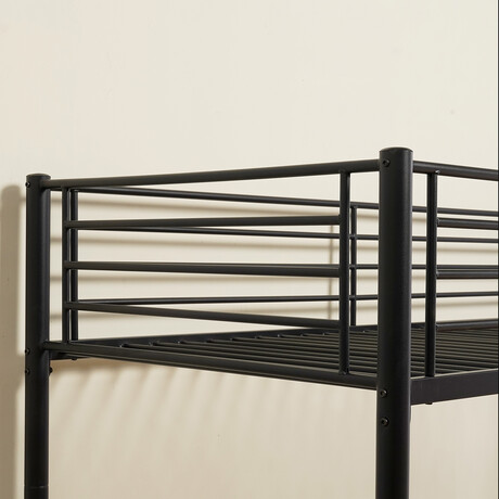 Κουκέτα ArteLibre NICKY Μαύρο Μέταλλο 97x210x160cm (Στρώμα 90x200cm)