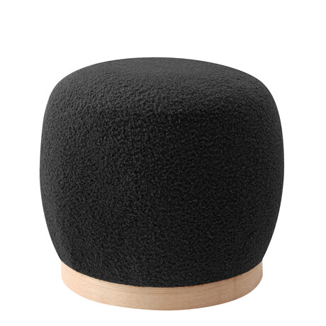 Σκαμπό ArteLibre ZEBRABLUE Με Ξύλινη Βάση Μαύρο Ύφασμα Teddy 44.5x44.5x40cm