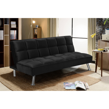 Καναπές Κρεβάτι ArteLibre ALIKA Σκούρο Γκρι 190x92x83cm