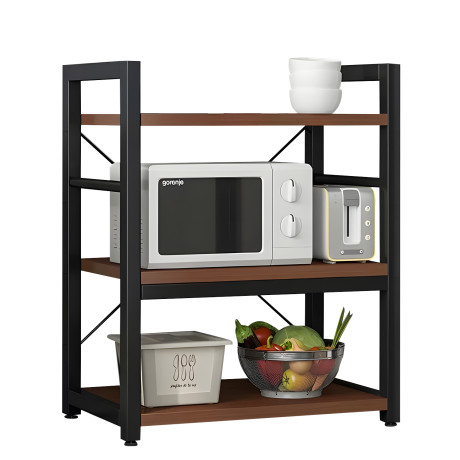 Ραφιέρα Κουζίνας ArteLibre FOX Καφέ Σκούρο/Μαύρο MDF/Μέταλλο 60x36x78cm