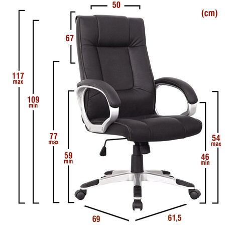 Καρέκλα Γραφείου ArteLibre ΡHNH Μαύρο PU 61.5x69x109-117cm