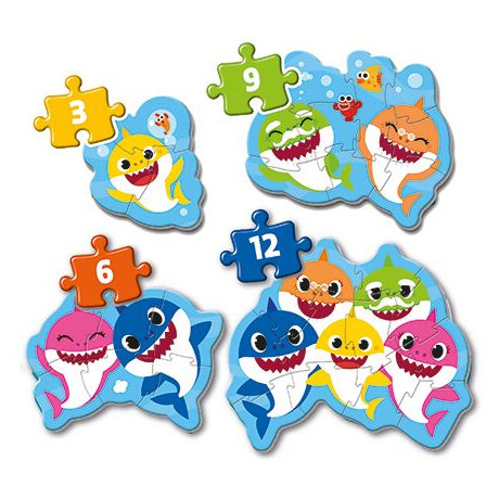Clementoni Παιδικό Παζλ My First Puzzles Baby Shark 3 - 6 - 9 - 12 τμχ