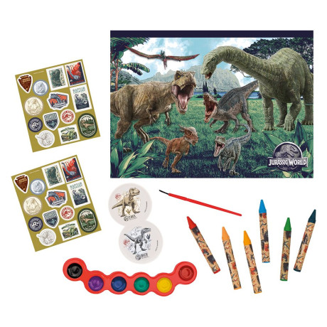 AS Σετ Ζωγραφικής Διάφανη Τσάντα Jurassic World Για 3+ Χρονών