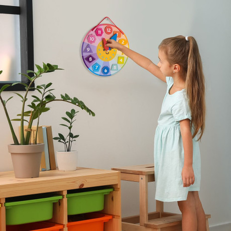 AS Magnet Box Ρολόι 12 Εκπαιδευτικοί Ξύλινοι Μαγνήτες Για 3+ Χρονών