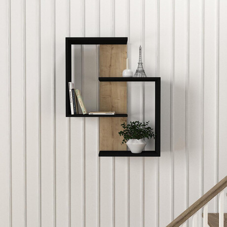 Ράφι Τοίχου ArteLibre AYANNA Φυσικό/Μαύρο Μοριοσανίδα/Μελαμίνη 72x22x90cm