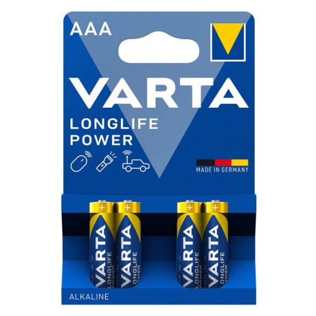 Varta Αλκαλικές Μπαταρίες Longlife Power, Aaa/lr03, 1.5v, 4τμχ