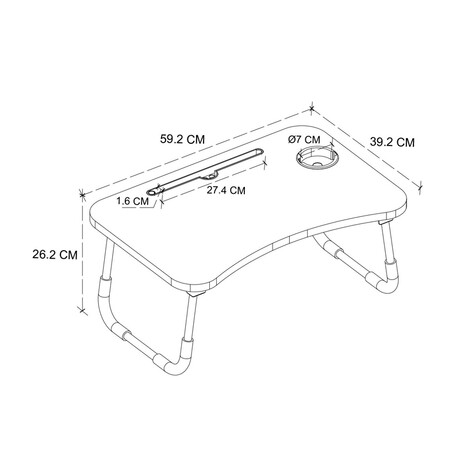 Τραπεζάκι Laptop Sedon Megapap Χρώμα Pine oak 59,2x39,2x26,2εκ.