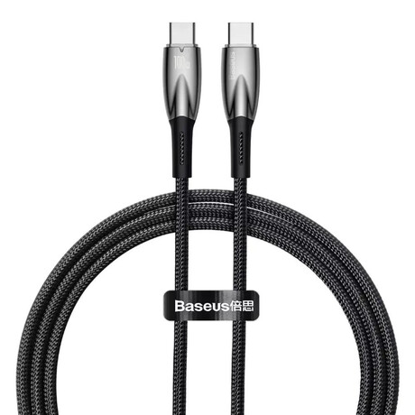 Baseus usb-c Cable for usb-c Glimmer Series, 100w, 1m (Black) (Cadh000701) (Bascadh000701)