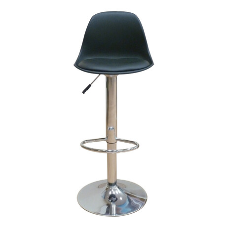 Σκαμπό Μπάρ 2τμχ Bar92 Black Pu/Pp 37x33x110εκ.