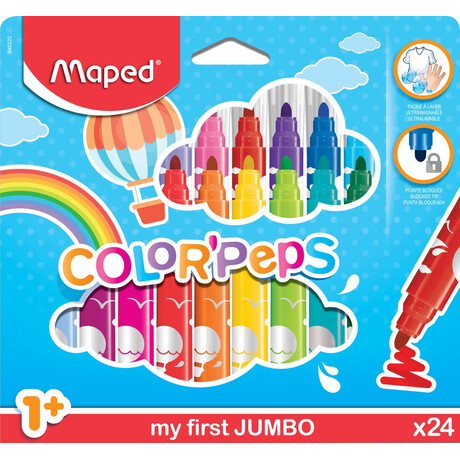 Μαρκαδοροι Color' Peps Maxi  x24 σε Χαρτινη Συσκευασια