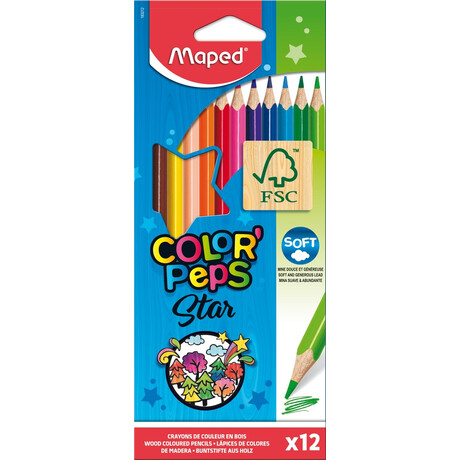 Ξυλομπογιες Color' Peps fsc x 12