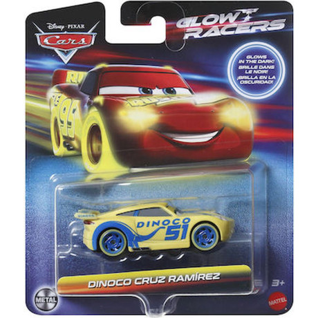 Mattel Disney Cars: Glow Racers - Dinoco Cruz Ramirez Vehicle (Hpg81)
