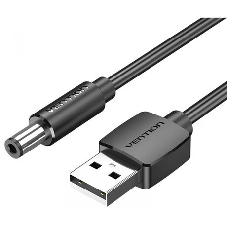 Vention usb to dc 5.5mm Barrel Jack Power Cable 1m Black Tuning Fork Type (Ceybf) (Venceybf)
