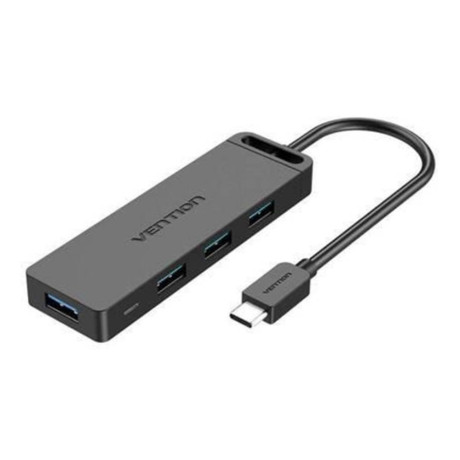 Vention Type-c to 4-Port usb 3.0 hub With Power Supply Black 0.5m abs Type (Tgkbd) (Ventgkbd)