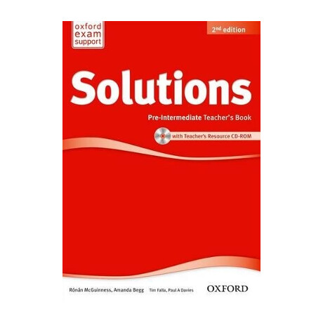 Solutions pre-Intermediate Tchrs (+ cd-Rom) 2nd ed