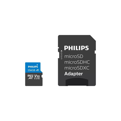 Philips Ultra pro Microsdxc 256gb Class 10 u3 v30 uhs-i με Αντάπτορα (Fm25mp65b/00) (Phifm25mp65b-00)