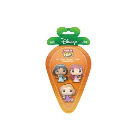 Funko 3-Pack Carrot Pocket Pop!: Disney Princess Jasmine / Rapunzel / Ariel Vinyl Figures