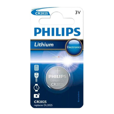 Philips Electronics Lithium Μπαταρία Ρολογιών Cr2025 3v 1τμχ (Cr2025/01b) (Phicr2025-01b)