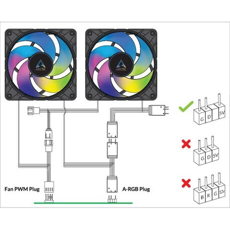 Arctic P12 PWM PST A-RGB 0dB – 120mm Pressure optimized case fan | PWM controlled speed with PST | A