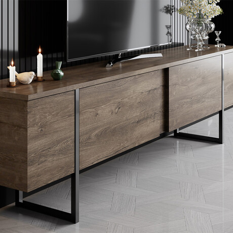 Έπιπλο Τηλεόρασης Luxe Megapap Χρώμα Καρυδί 180x30x50εκ.