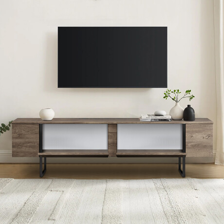 Έπιπλο Τηλεόρασης Luxe Megapap Χρώμα Καρυδί 180x30x50εκ.