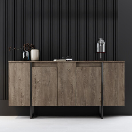 Μπουφές Luxe Megapap Χρώμα Καρυδί 160x35x80εκ.