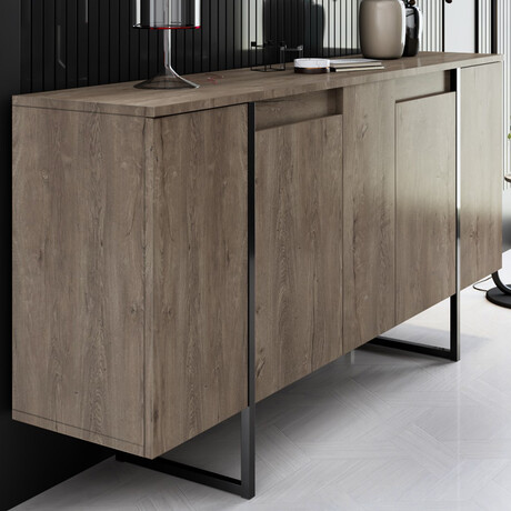 Μπουφές Luxe Megapap Χρώμα Καρυδί 160x35x80εκ.