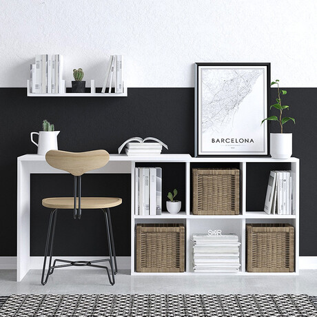 Γραφείο Εργασίας Blake Megapap Χρώμα Λευκό 145x45x74εκ. Γραφείο Εργασίας Blake Megapap Χρώμα Λευκό 145x45x74εκ.