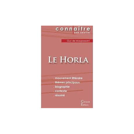 Le Horla de guy de Maupassant (Fiche de Lecture)  Poche
