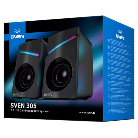 Sven 2.0 Speakers 305 Black usb 2x3w (sv-021665)
