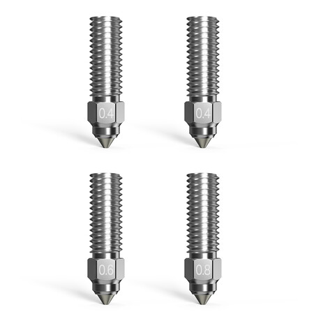 CREALITY High Flow Nozzle Kit x4 - K1, K1 Max, Ender-3 V3 KE 2x0.4 1x0.6 1x0.8 steel chrom. zirc.