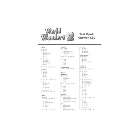 World Wonders 2 Test Answer key