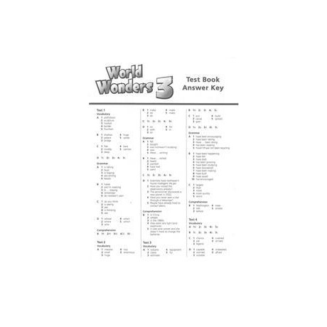 World Wonders 3 Test Answer key