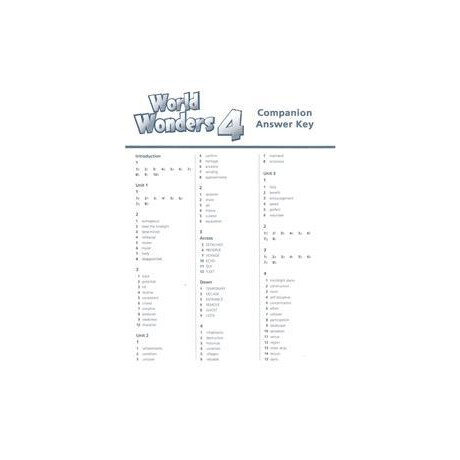 World Wonders 4 Companion Answer key